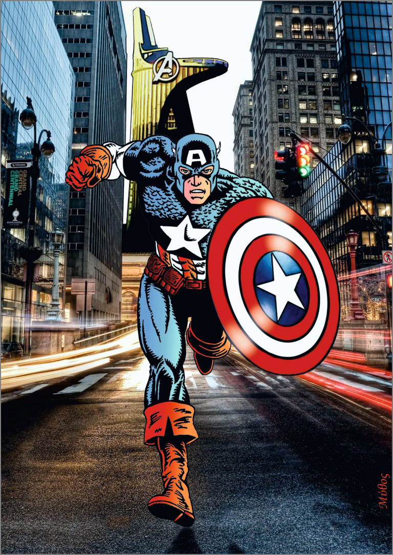Captain America-New York streets